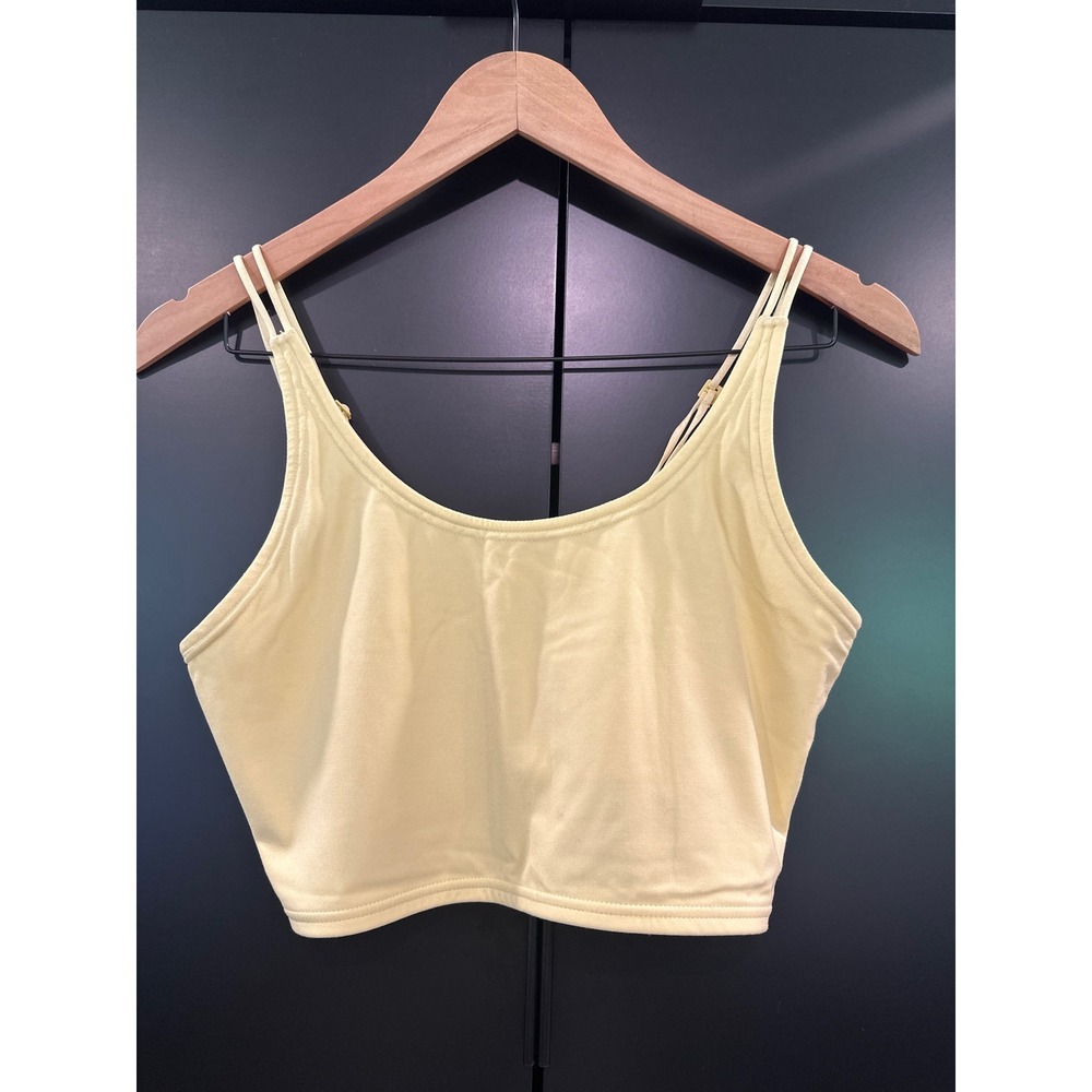 Fourlaps Re-Up Sports Bra Pale Yellow Double Strap NWOT